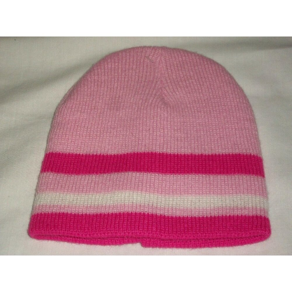 Pink Stripe Winter Hat Beanie Child's Infant Hat cap Knit One Size